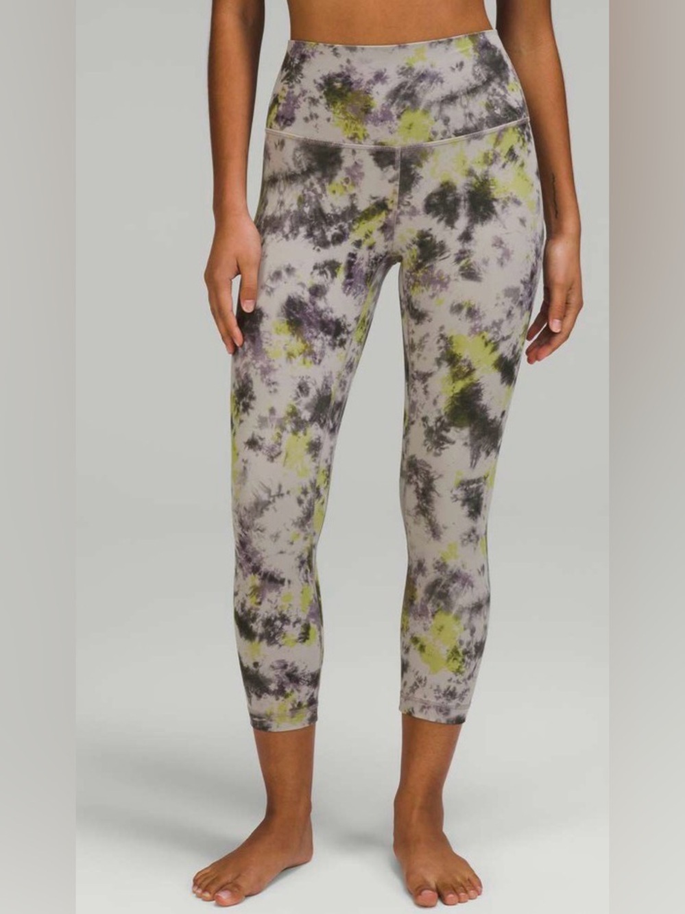 NWOT Lululemon Align High-Rise Crop 21"- Radial Tie Dye Mauve Grey Multi/ Size 0